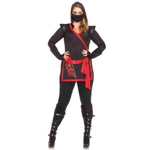 Plus Size Ninja Assassin Costume for Women – 4 Piece Stealthy Halloween Outfit